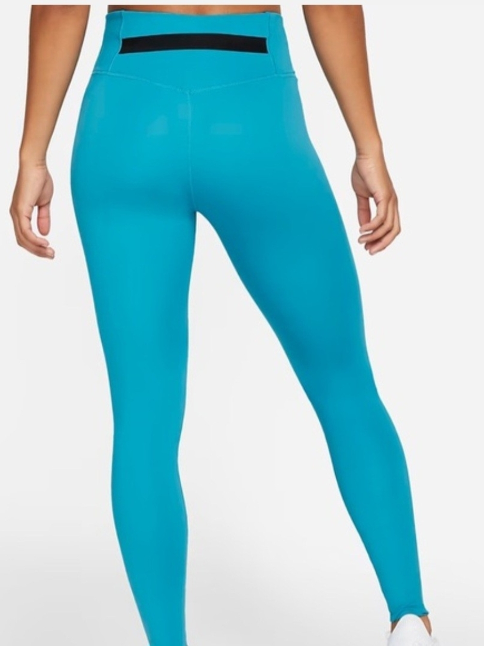 Nike Dri-FIT One Luxe Buckle Mid-Rise Leggings in a Cyber Teal color - Picture 2 of 6